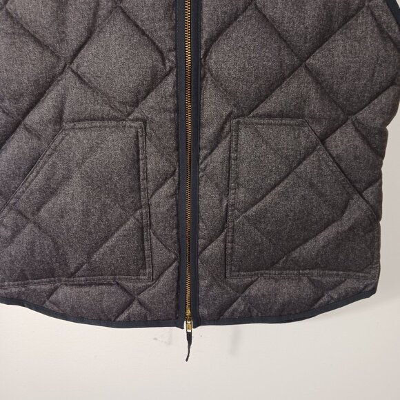 J. Crew Quilted Down & Feather Fill Dark Gray Vest Size Small, Classic Outerwear - Picture 10 of 15